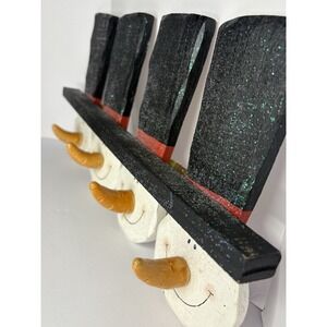 Wooden Snowman Christmas Stocking Holder Decoration Holiday Winter